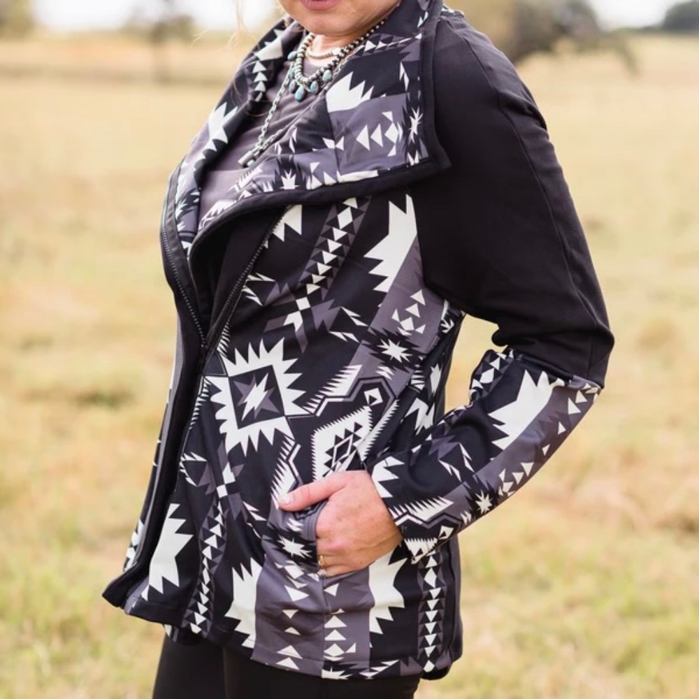 Nwt Aztec Print Soft Jacket Coat - image 3